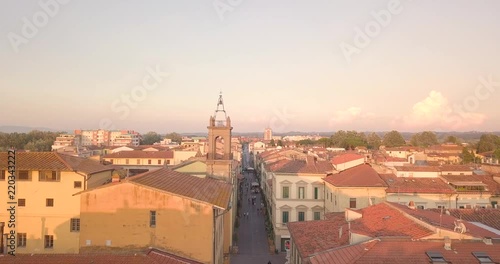 Beautiful top view of Pontedera, Italy