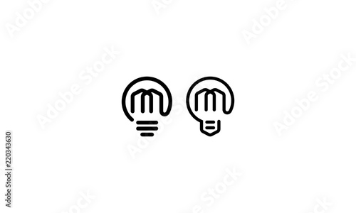 initials M light bulb building vector icon logo