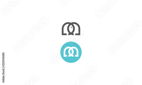 initials M fish vector icon vector
