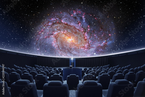 A spectacular fulldome digital projection of galaxy at the planetarium 