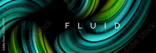 Wave fluid flowing colors motion effect, holographic abstract background. Vector illustration