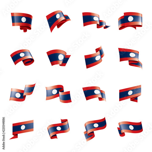 Laos flag  vector illustration on a white background