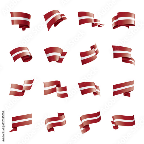 Latvia flag, vector illustration on a white background