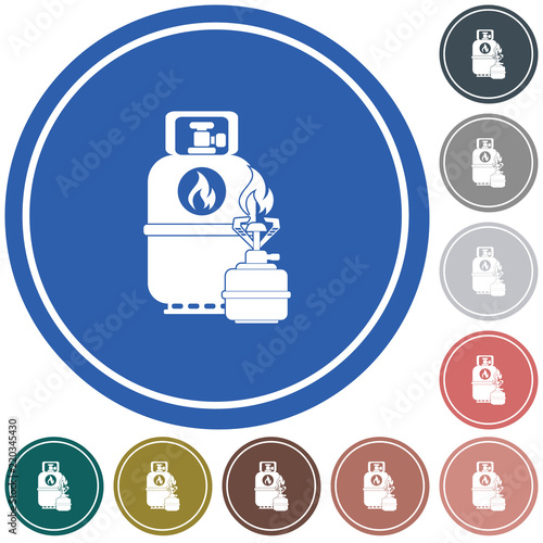 Camping stove with gas bottle icon