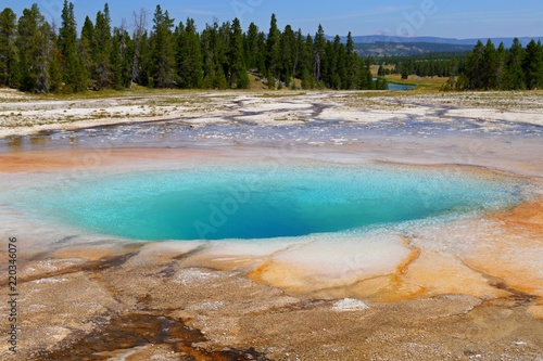 Midway Geyser Basin in Yellowstone National Park Wyoming, USA 