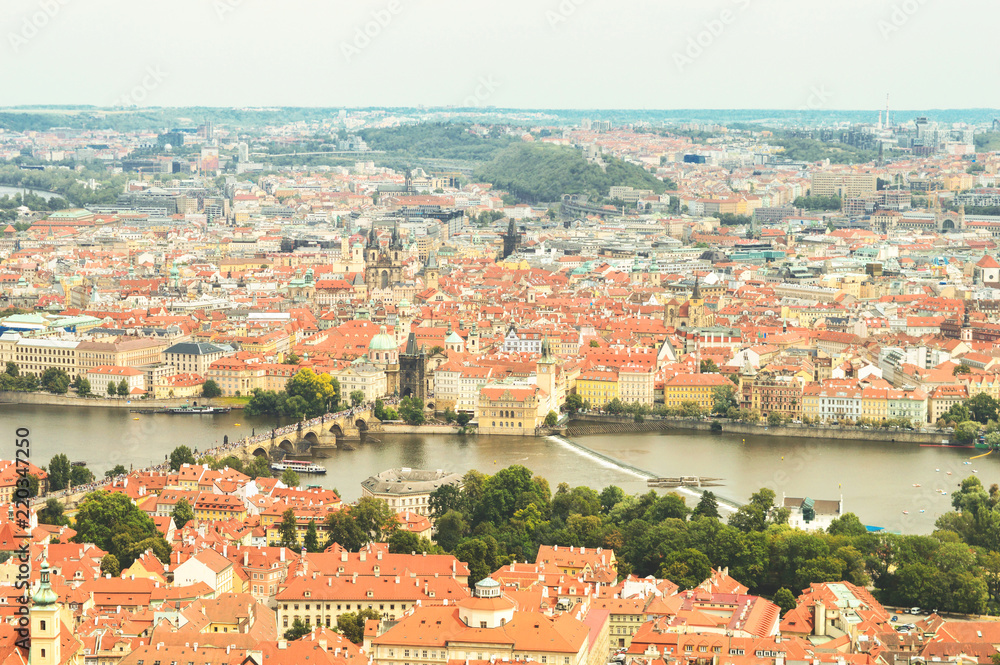 Prague, Czech Republic, top view of the city