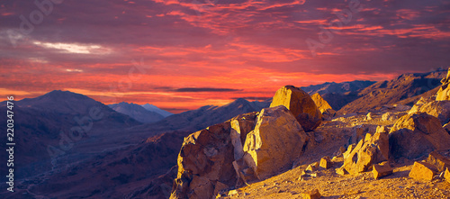 Mount Sinai, Mount Moses in Egypt. Africa.