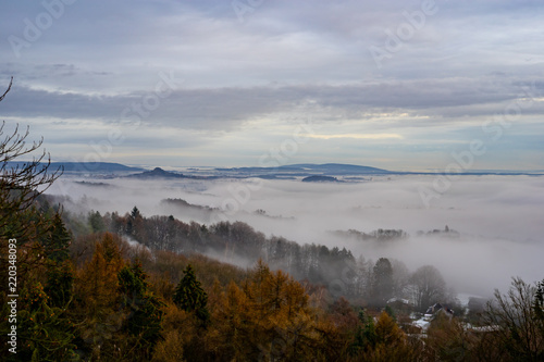 Autumn foggy landscape 