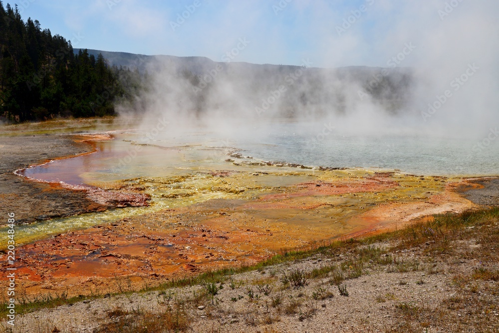 Midway Geyser Basin in Yellowstone National Park Wyoming, USA 