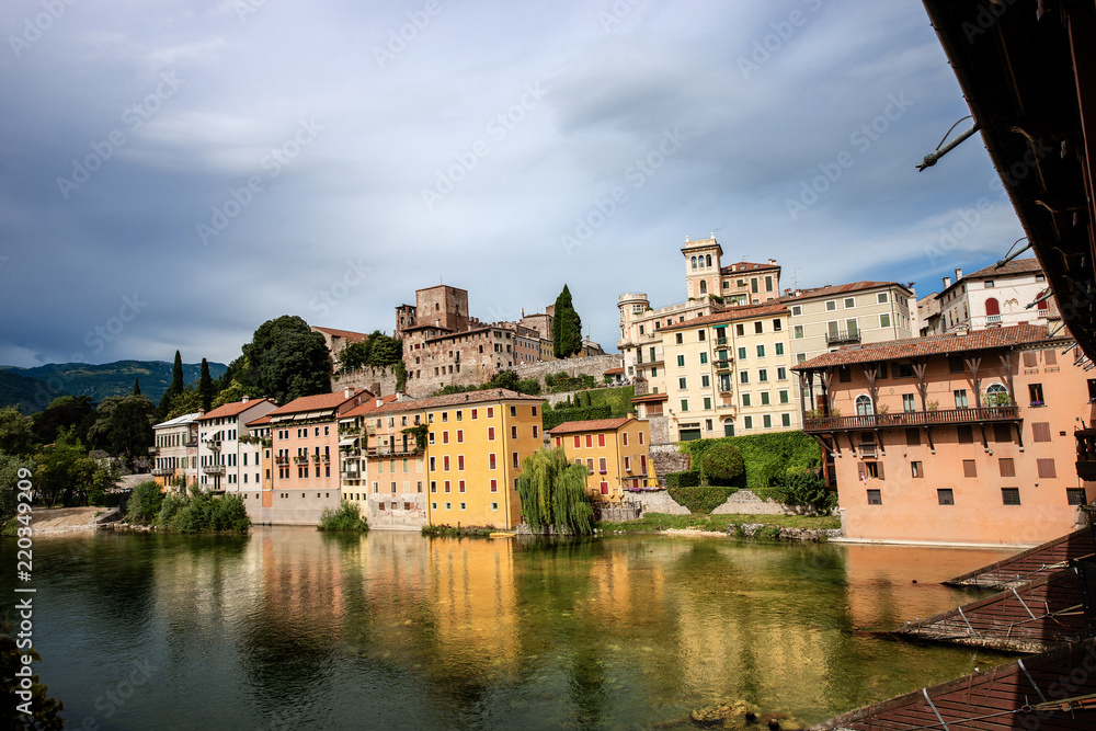 Fototapeta premium Bassano del Grappa and Bridge of the Alpini