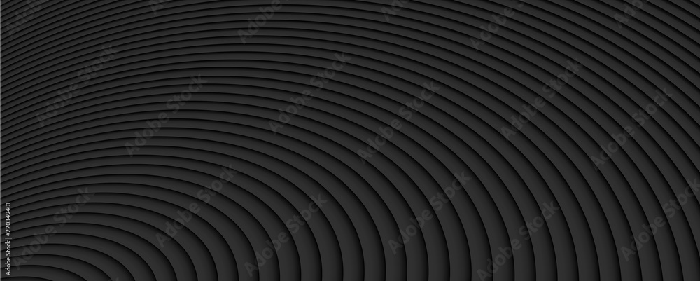Black geometric textured banner. Abstract rounded pattern. Black geometric textured banner. Abstract rounded pattern.