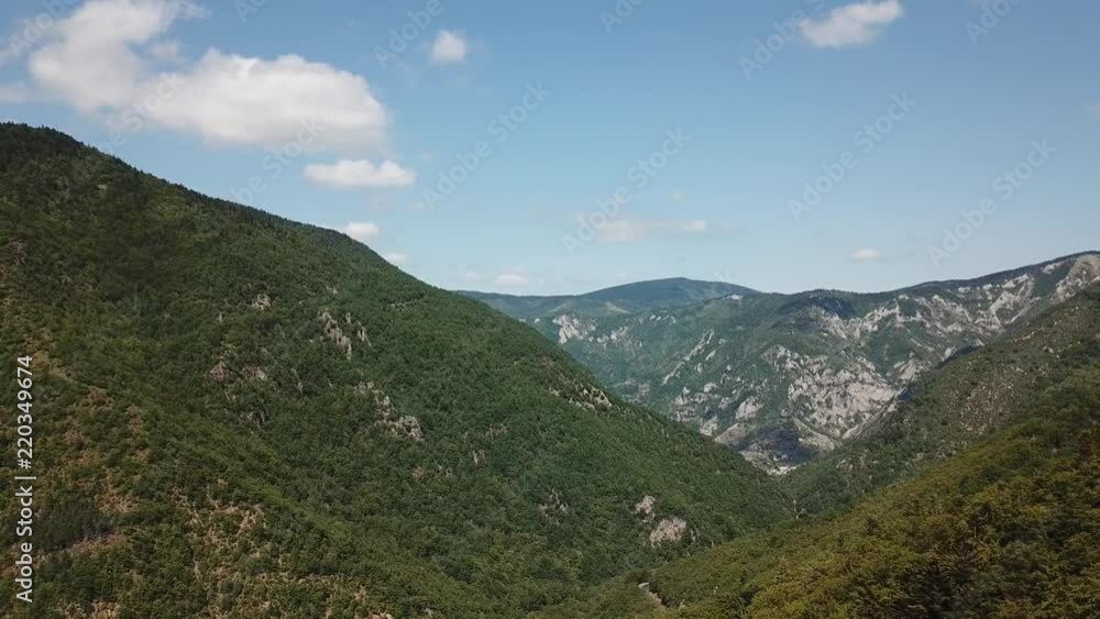 Aerial view of Pyrenean mountains in Aude filmed with drone, Languedoc in southern of France
Aerial view of Pyrenean mountains in Aude filmed with drone, Languedoc in southern of France