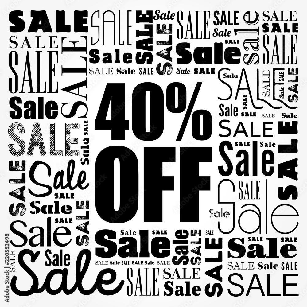Obraz premium 40% OFF Sale word cloud collage, business concept background