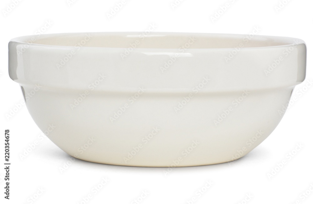 Ivory clay dish isolated on a white background / White ceramic dishes Ivory clay dish isolated on a white background / White ceramic dishes