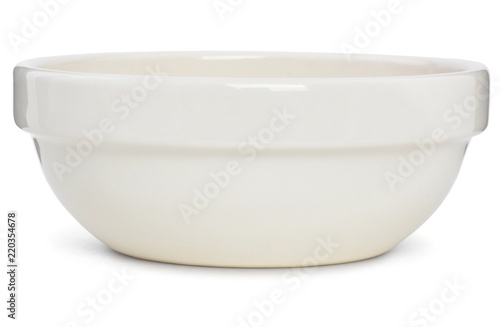 Ivory clay dish isolated on a white background / White ceramic dishes