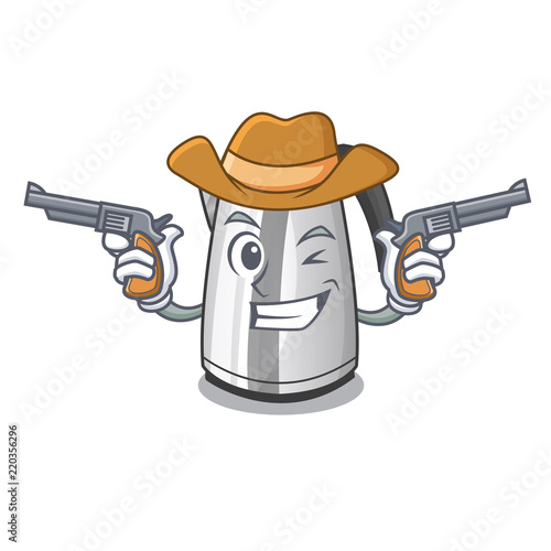 Cowboy electric stainless steel kettle on character