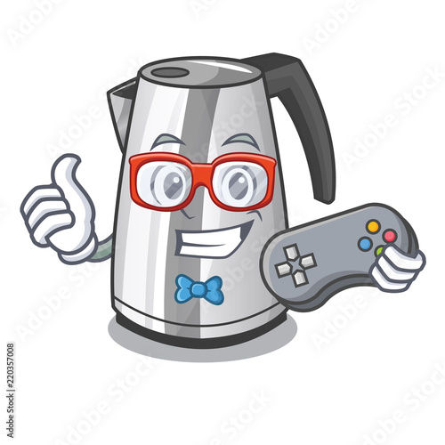 Gamer kitchen electric kettle on a mascot