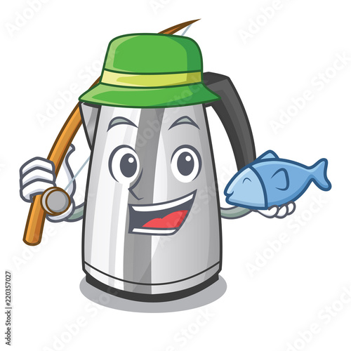 Fishing kitchen electric kettle on a mascot