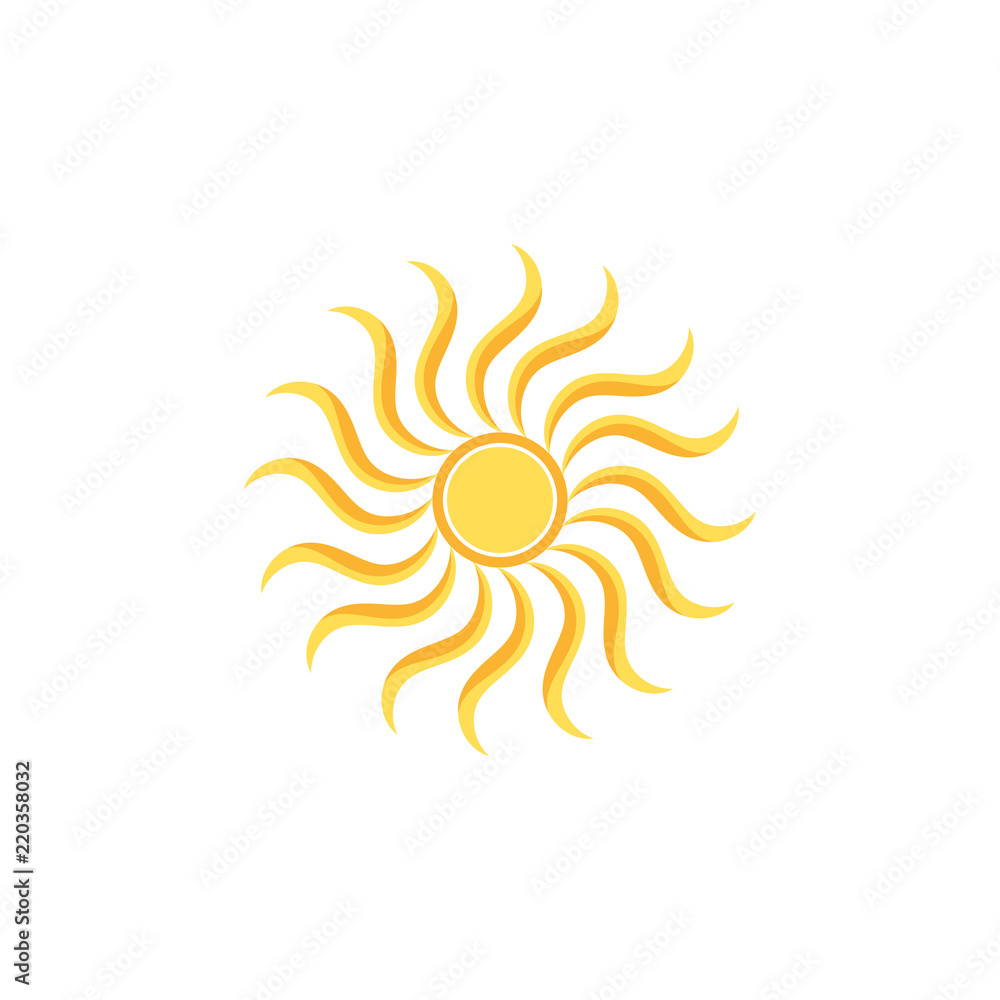 Abstract sun icon, logo vector design element