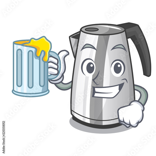 With juice kitchen electric kettle on a mascot