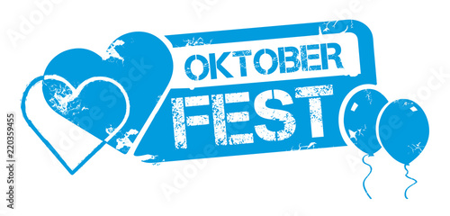 Stempel Oktoberfest mit Herz und Luftballon