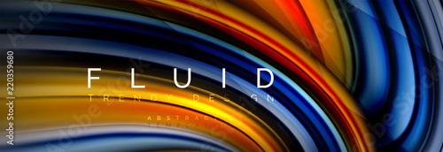 Wave fluid flowing colors motion effect, holographic abstract background. Vector illustration