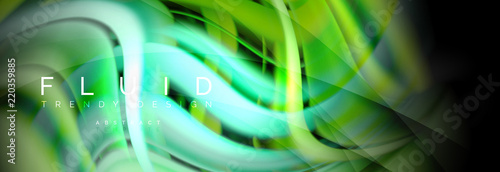 Wave fluid flowing colors motion effect, holographic abstract background. Vector illustration