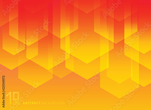 Abstract yellow and red geometric triangles simple shapes with trendy gradients composition background.