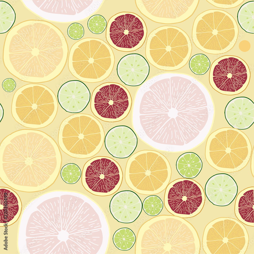 Various of citrus seamless pattern illustration Various of citrus seamless pattern illustration