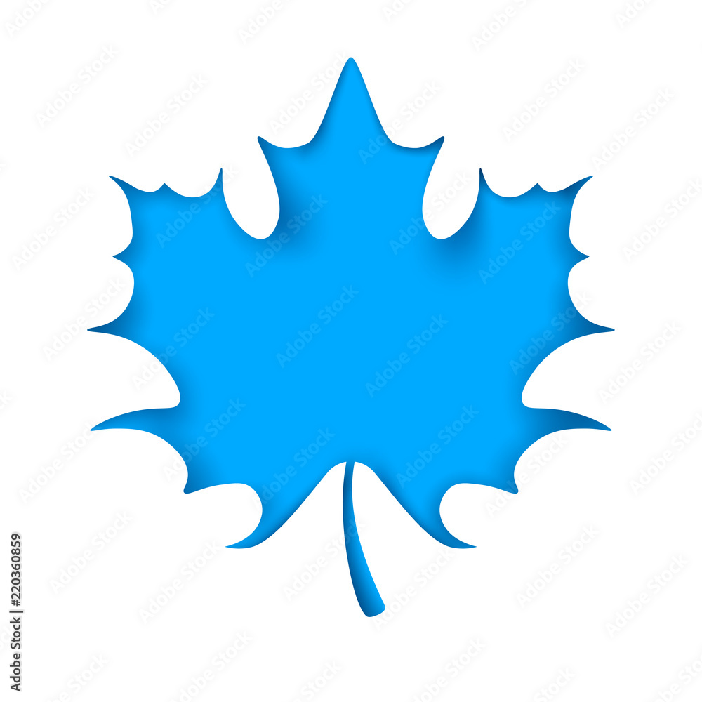 Leaf cut origami, blue background. Vector eps 10 Leaf cut origami, blue background. Vector eps 10