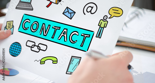 Billede på lærred Contact concept on a paper