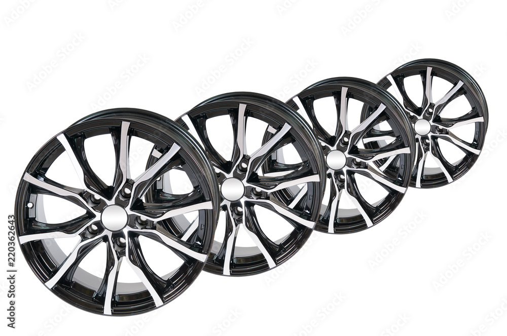 Fototapeta premium Car wheel Rim isolated on white.