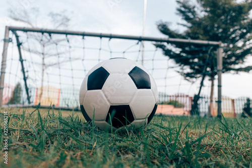 soccer ball on grass vintage tone © anut21ng Stock