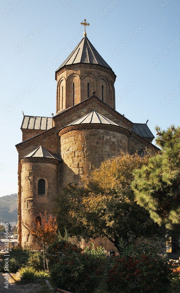 Assumption church at Metekhi district in Tbilisi. Georgia
