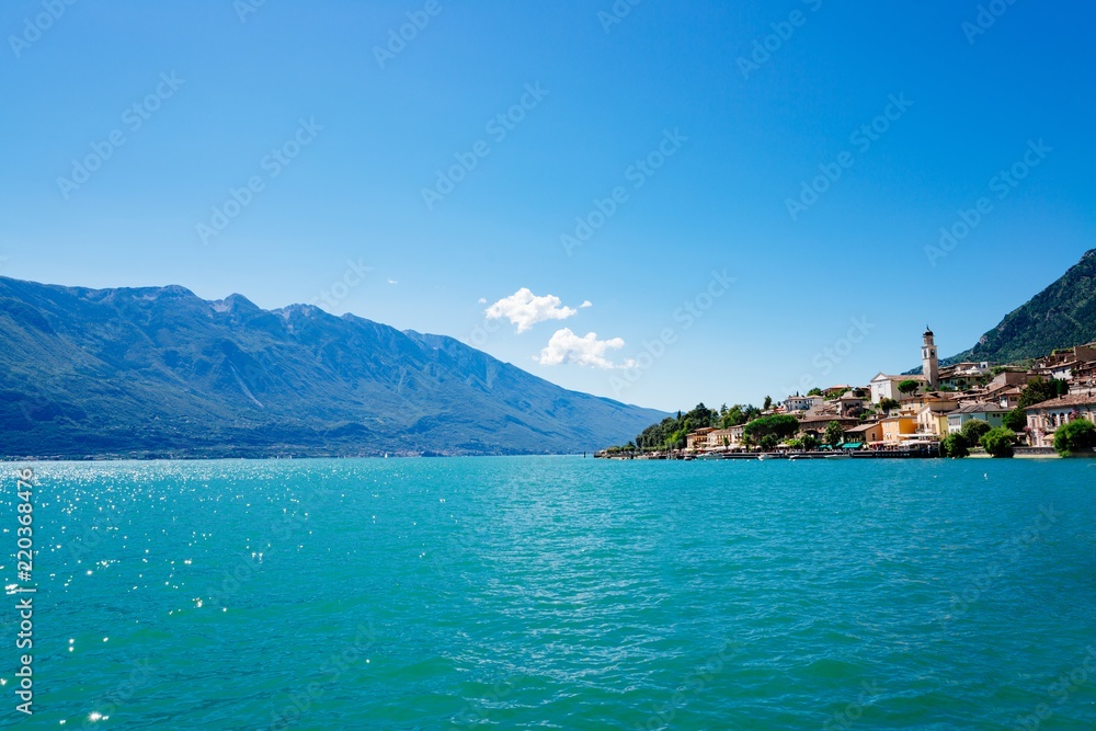 Beauty summer view on Limone sul Garda and Garda Lake