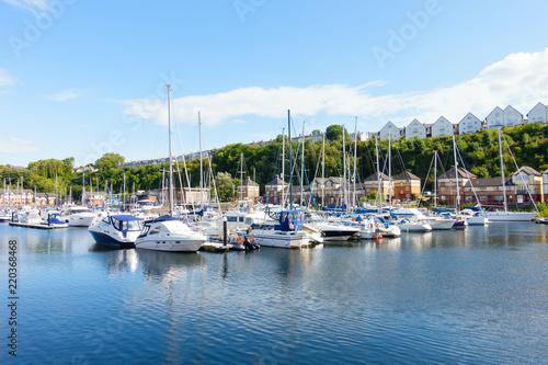 Sailing Boats moored at Penarth Marina, Penarth, Cardiff