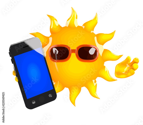 Vector 3d Sun smartphone