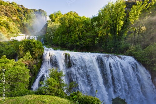 Marmore Waterfalls in spring, Marmore Waterfalls Park, Terni, Umbria photo