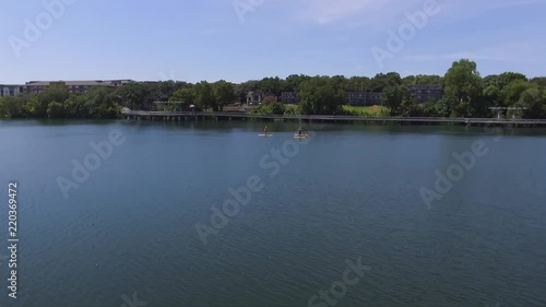 Wallpaper Mural Aerial View of the Lady Bird Lake in Austin, Texas - camera tilting Torontodigital.ca