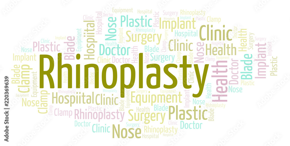 Obraz premium Rhinoplasty word cloud.