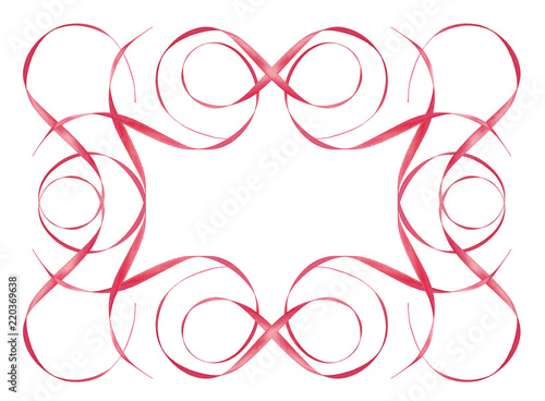 Pink satin waved ribbons in...