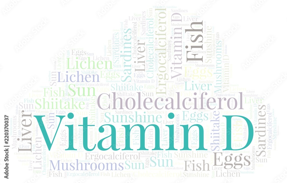 Fototapeta premium Vitamin D word cloud.