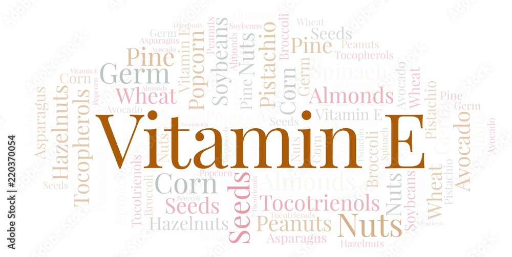 Fototapeta premium Vitamin E word cloud.