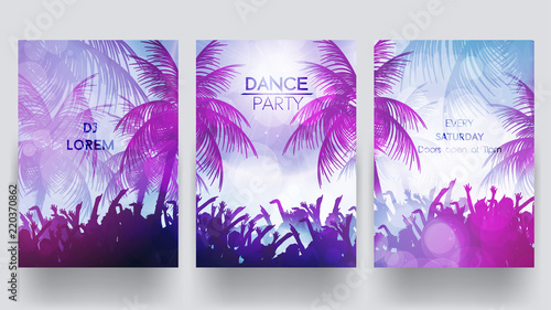 Summer Beach Party Panorama - Vector Illustration