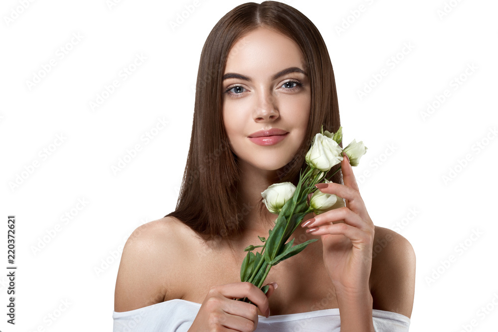 Bautiful hairstyle woman with long brunette beauty helathy hair and skin with natural makeup Bautiful hairstyle woman with long brunette beauty helathy hair and skin with natural makeup