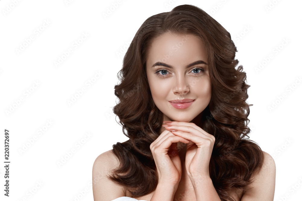 Bautiful hairstyle woman with long brunette beauty helathy hair and skin with natural makeup Bautiful hairstyle woman with long brunette beauty helathy hair and skin with natural makeup