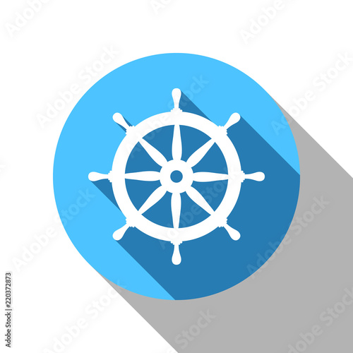 Steering wheel, handwheel -flat shadow icon. Vector eps 10.