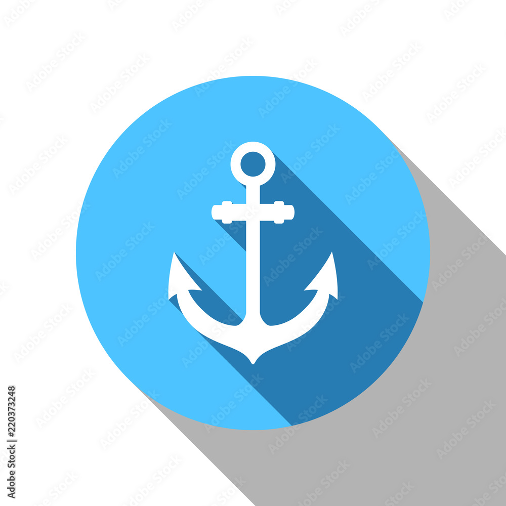 Anchor flat blue shadow icon. vector eps 10 Anchor flat blue shadow icon. vector eps 10