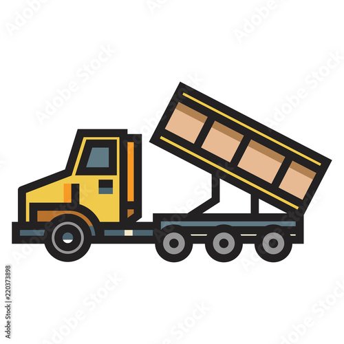 Dump truck LineColor illustration
