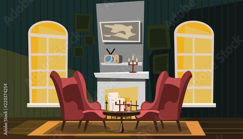 living room vector illustration 